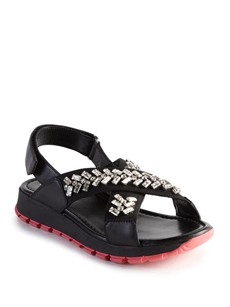 prada crystal comfort shoes|prada sandals for sale.